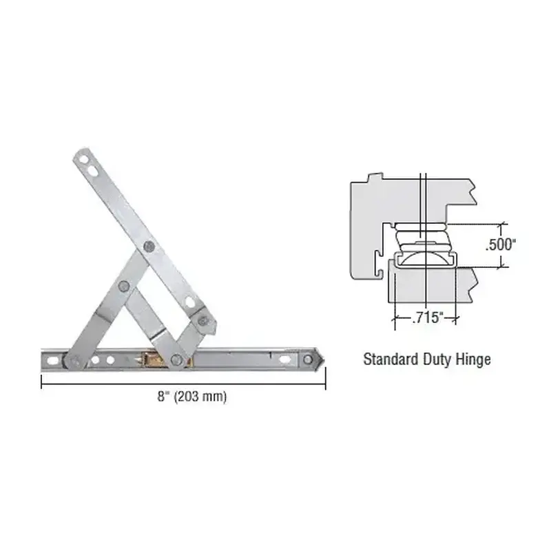 Truth EP28011 8" Standard Duty 4-Bar Stainless Steel Window Hinge