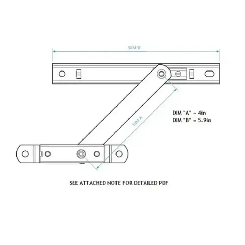 Brixwell 28-183-4 4in DETACHABLE RESTRICTOR NON HANDED 304 STAINLESS STEEL LIMIT DEVICE