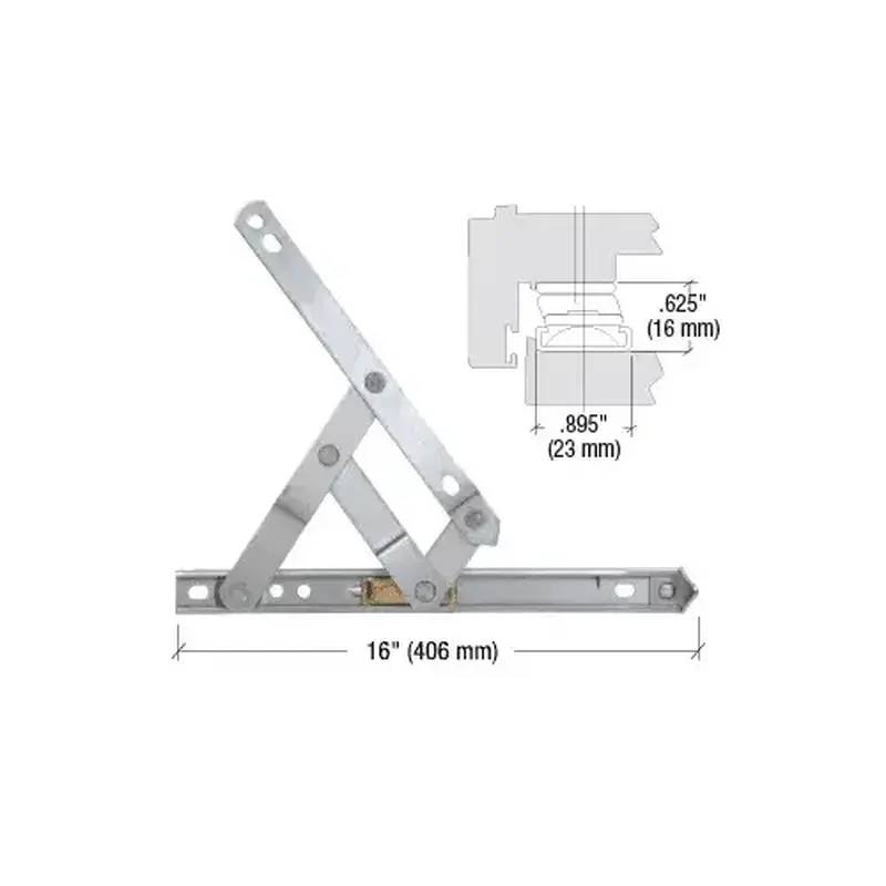 CRL 430216 16" 4-Bar Heavy-Duty Stainless Steel Friction Hinge Pair