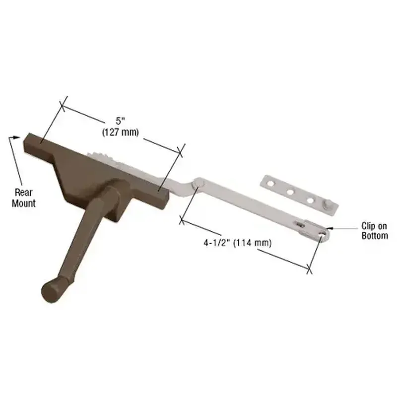 CRL EP23090 Bronze Right Hand Dyad Casement window Operator with 4-1/2" Link Arm