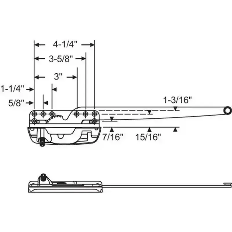 Brixwell 36-403enlp ENCORE RH SINGLE ARM OPERATOR SILL MOUNT LOW PROFILE