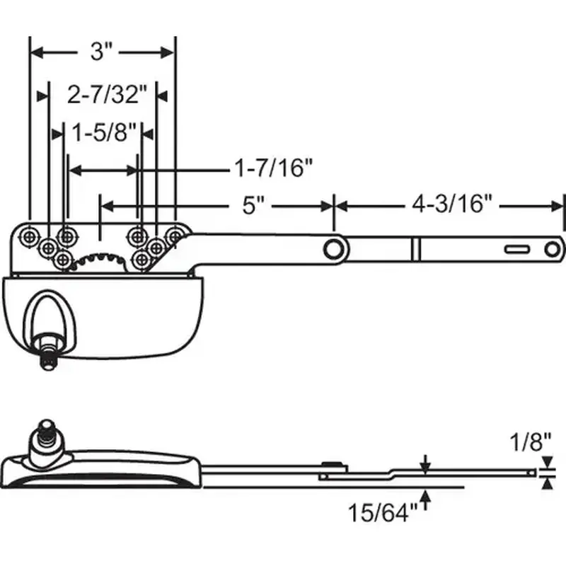 Brixwell 36-410-3e Split Arm Casement Operator white Truth Left Hand handle Sold Separate