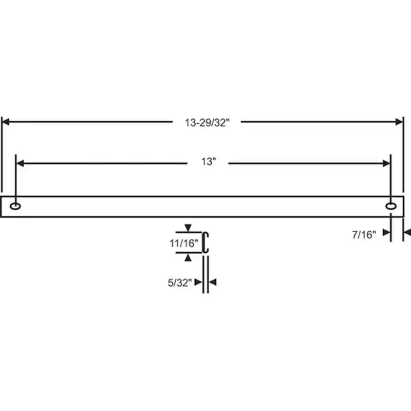 Brixwell 38-58 Awning Track For Window 13in Hole Centers cwt 10