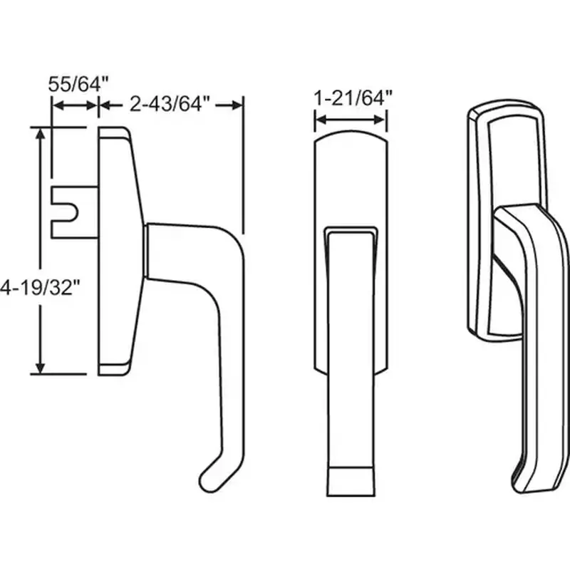 Brixwell 854-14658 Geared Spacio Handle Silver i/45/92/8/16/886.5/2354/us