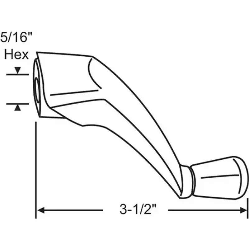 Brixwell 37-213w Folding Handle White 5/16in Hex
