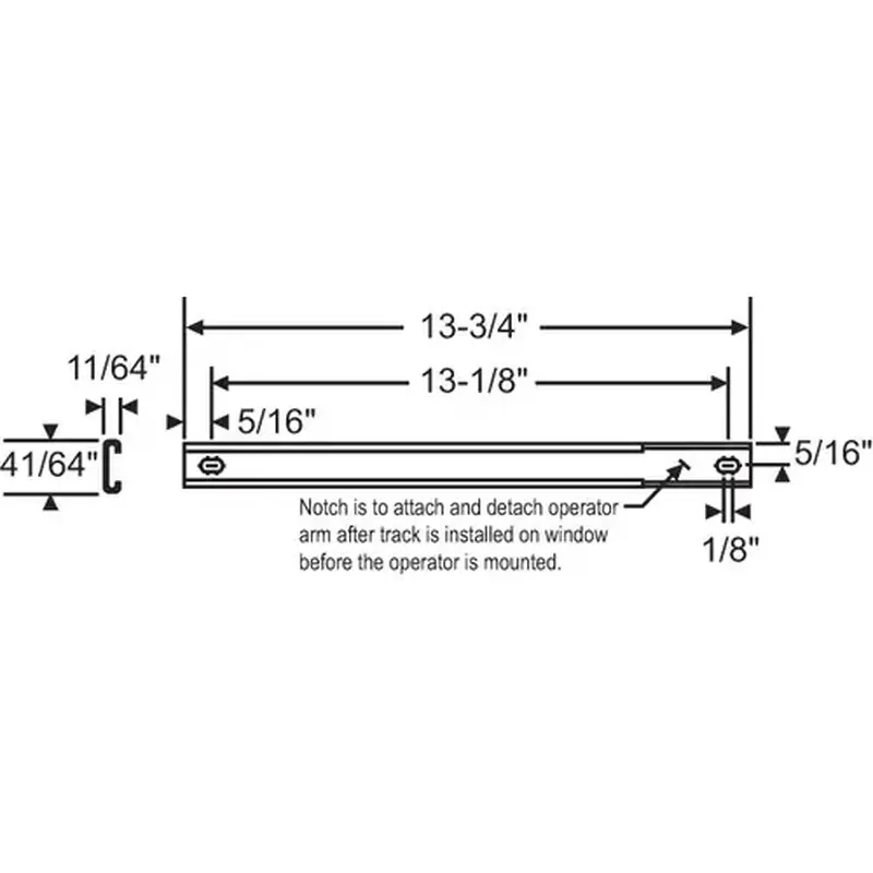 Brixwell 38-60 Casement Track For Window 13-1/8in Hole Centers Ss cwt 6