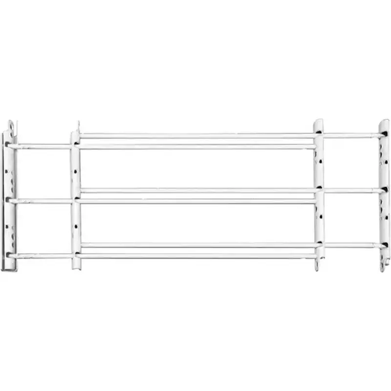 Knape & Vogt 1133- John Sterling Corp Hinged White Enamel 3-Bar Child Safety & Window Security Guard
