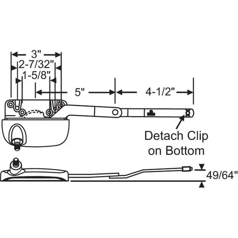 Brixwell 36-327-3e Dyad Casement Operator white Truth Left Hand without Detach Clip And Handle