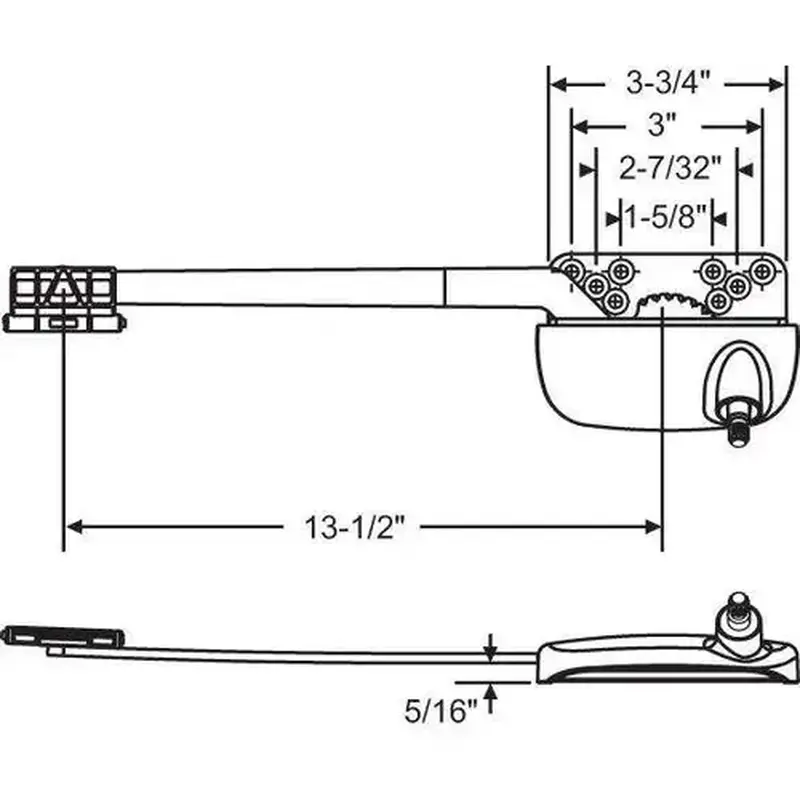 Brixwell 36-337-3e Truth Awning Operator 13-1/2in Ellipse White
