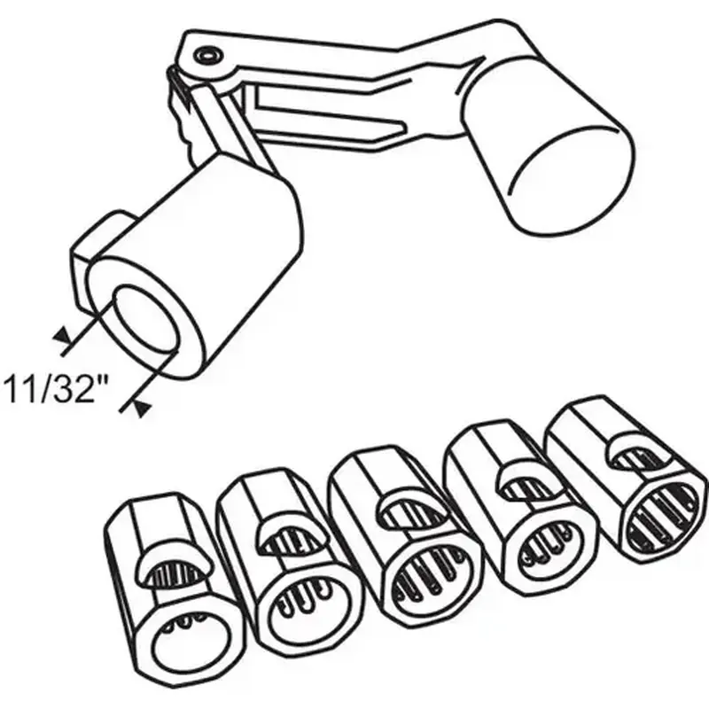 Brixwell 37-165U-7 Fit All Folding Handle Kit aluminum 5 Adapters Included