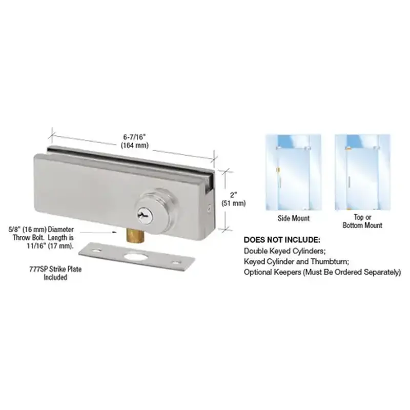 CRL AMR205BS Brushed Stainless AMR Series Patch Lock