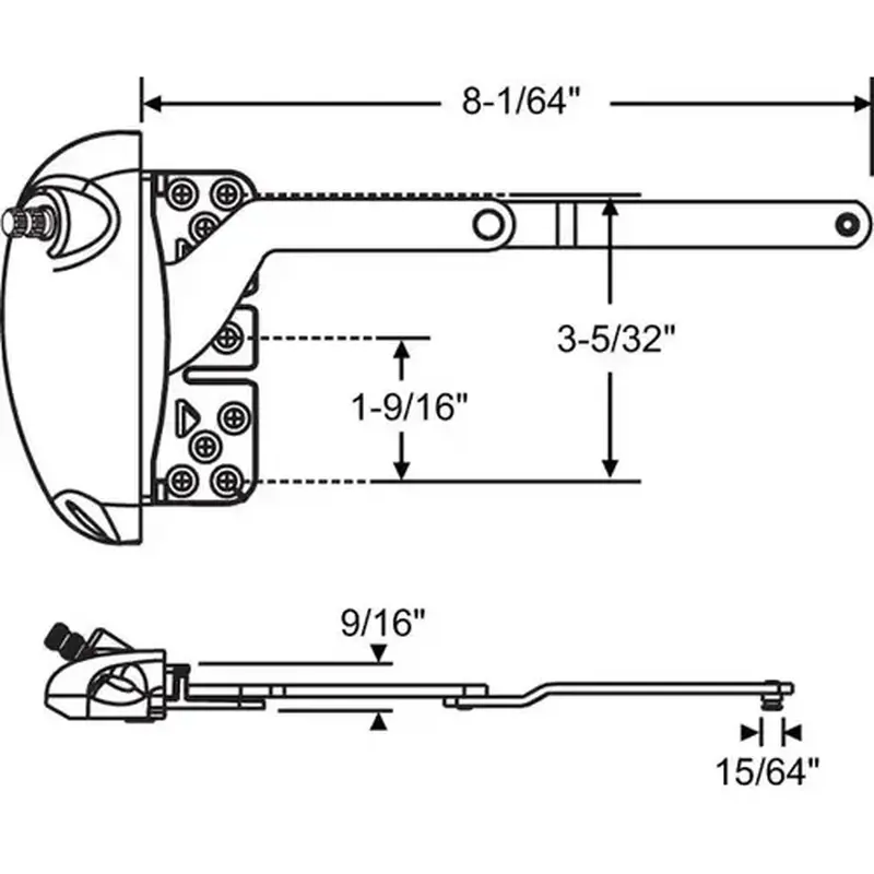 Brixwell 36-511W-xd X Drive Casement Operator for Vinyl Window White split Arm handle Sold Separate