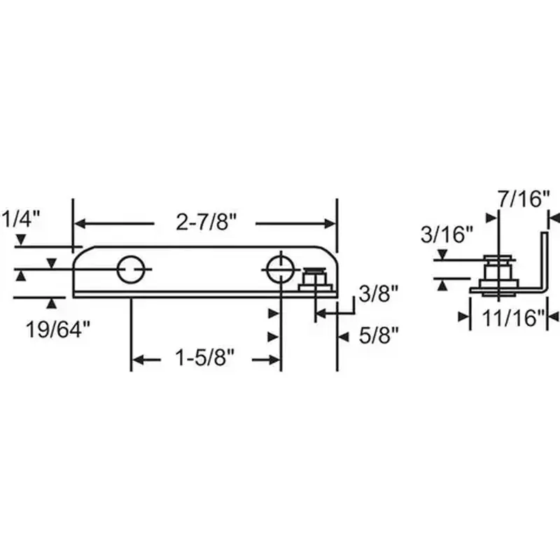 Brixwell 39-7 TRUTH'S LH STEEL STUD BKT. FOR 1510 OPERATORS.