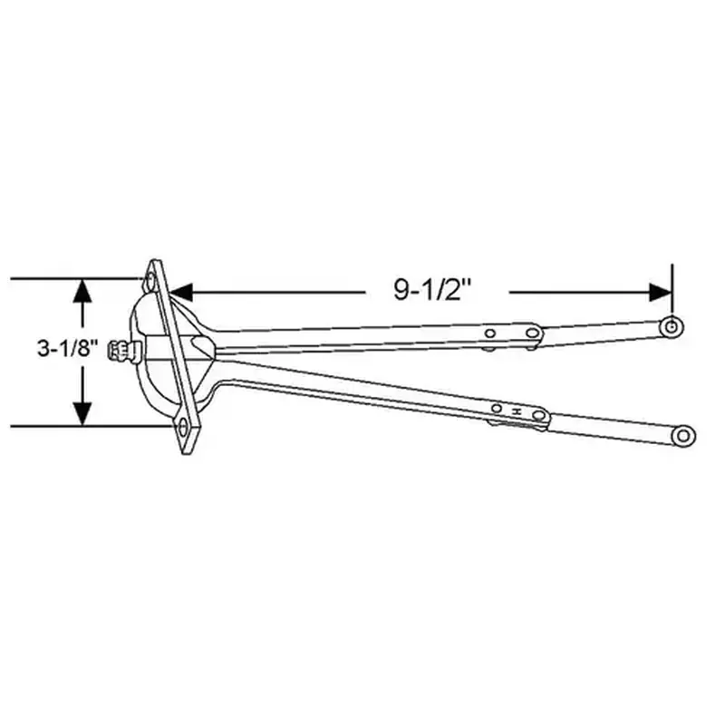 Brixwell 900-21266bk 2 Hole Greenhouse Operator black Handle Included 9-1/2in Arm Length