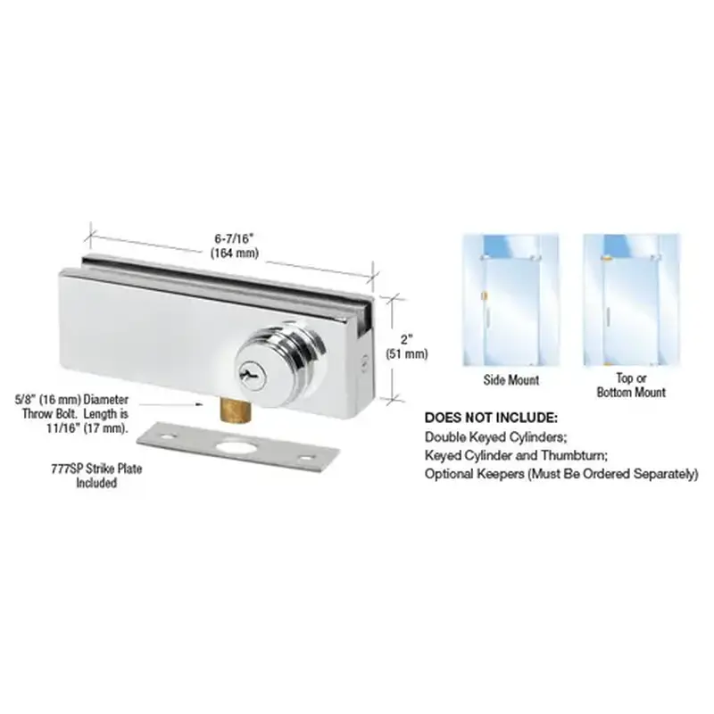 CRL AMR205PS Polished Stainless AMR Series Patch Lock