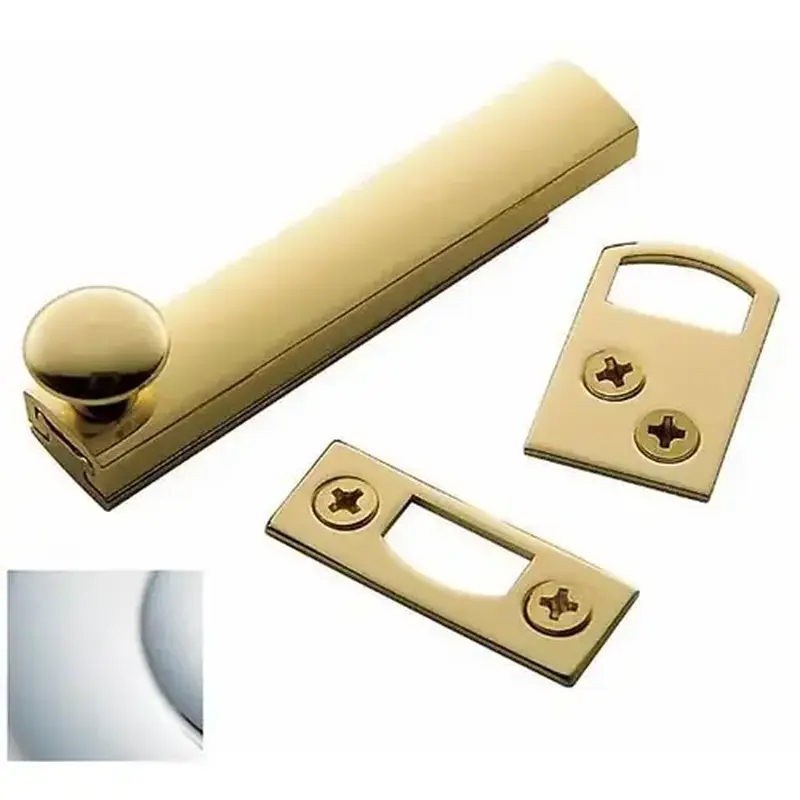 Baldwin 0321260 3" Surface Bolt Bright Chrome Finish