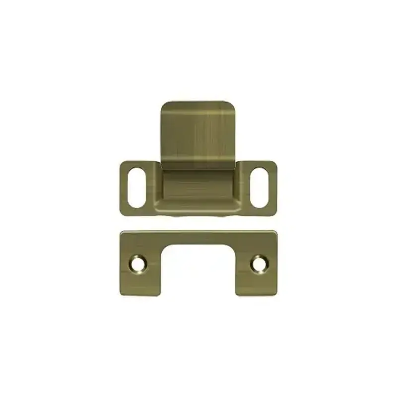 Deltana SP2751U5 Strike Plate, Dust Cup, Adjustable, 2-3/4" x 1-1/4" in Antique Brass