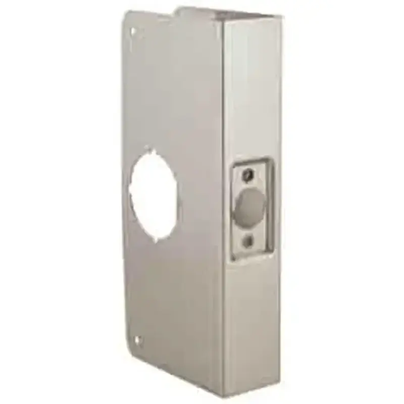 Don Jo 4-S-CW 4 S V 2-3/4" Backset 1-3/4" Door 4-1/4" x 9" Wrap Around Plate with Recessed Latch Area - Satin Stainless Steel