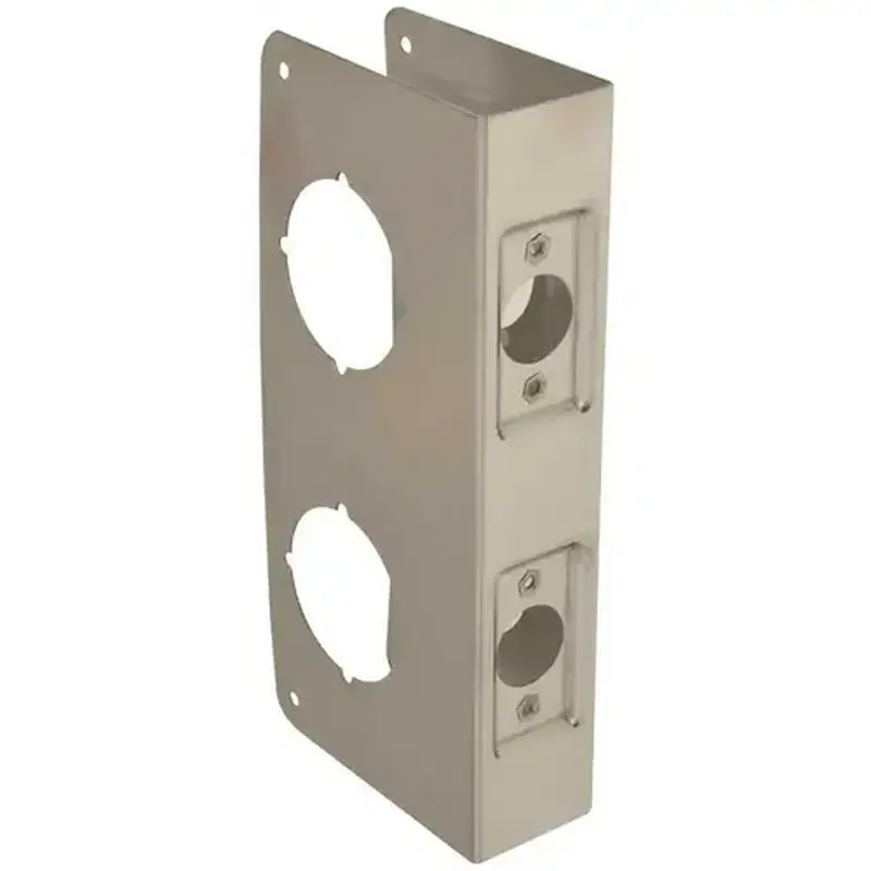 Don Jo 942-S-CW DON-JO WRAP-AROUND, LOCKSET AND DEADLOCK PLATE, 9 IN., SILVER, 2-3/8 IN. BACK SET Satin Stainless Steel