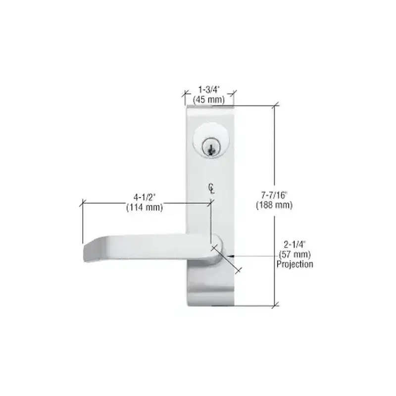 Jackson 8500LV02628 Locking Outside Trim With A Flat Lever Aluminum Finish