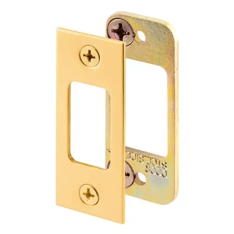 Defender Security E 2479 Deadbolt Strike, 2-3/4 in L, 1-1/8 in W, Steel, Brass