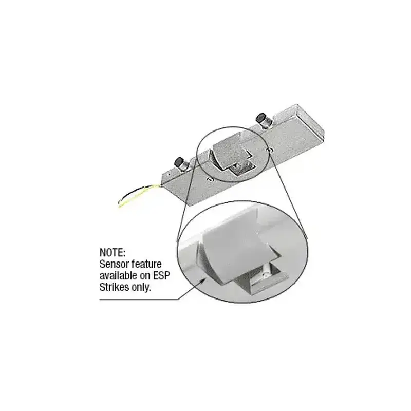 CRL ESP1BS Brushed Stainless Electric Strike With Sensor for Single Doors- Fail Secure