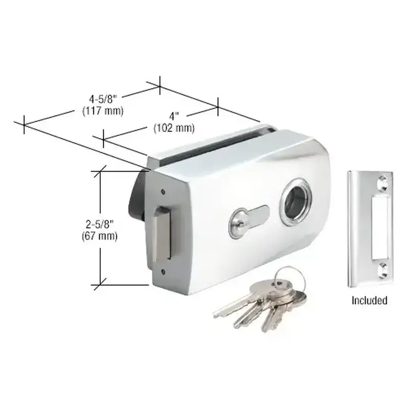 CRL PTH310PS Polished Stainless Glass Mount Lever Lock for Metal Frame Doors