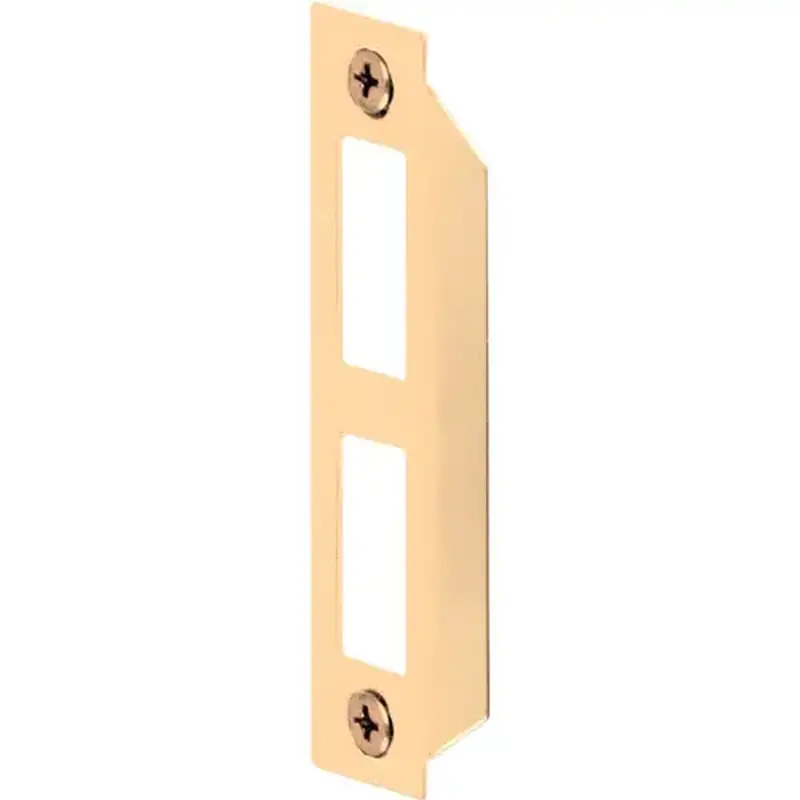 Defender Security E 2435 Door Strike Plate, 3-21/32 in L, 15/16 in W, Steel, Brass