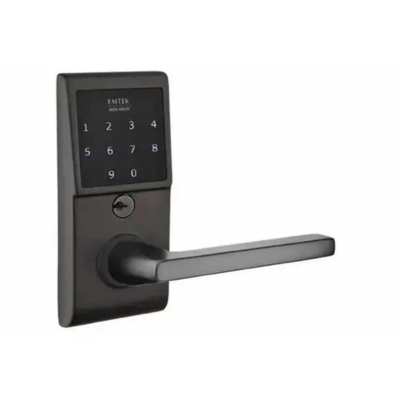 Emtek E4020HLOUS19LH Helios Left Hand Emtouch Leverset Electronic Touchscreen Lock Flat Black Finish