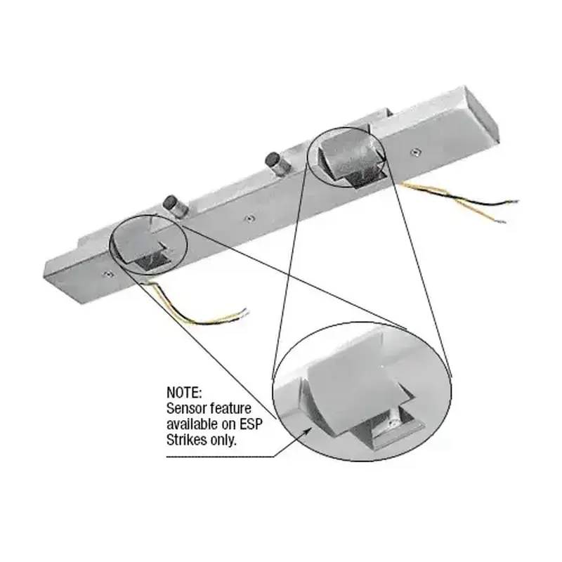 CRL ESP2BS Brushed Stainless Electric Strike Keeper for Double Doors- Fail Secure
