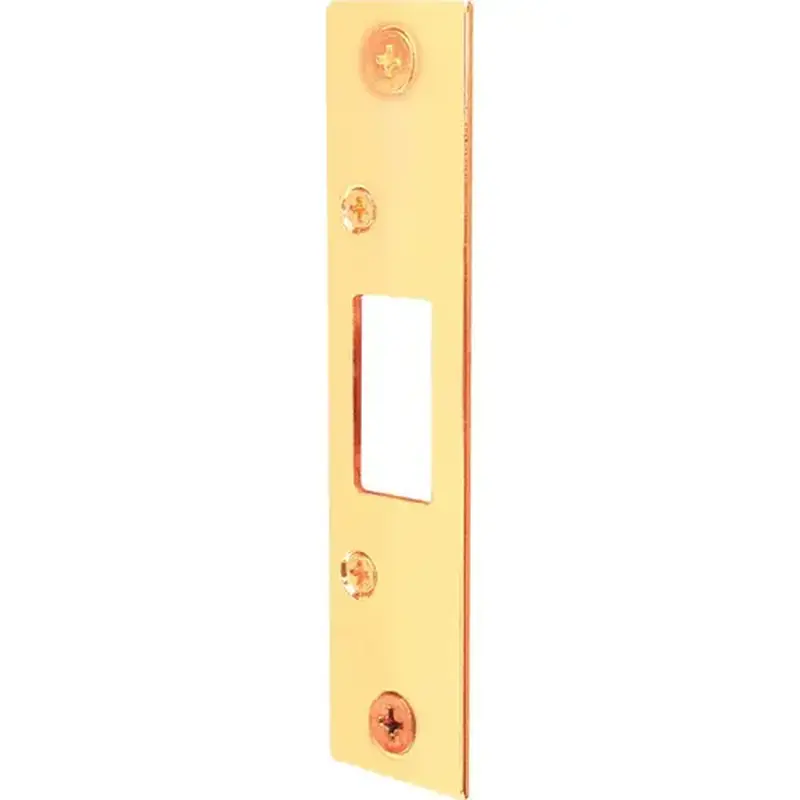 Defender Security E2432 Deadbolt Strike, 4-7/8 in L, 1-1/8 in W, Steel, Brass