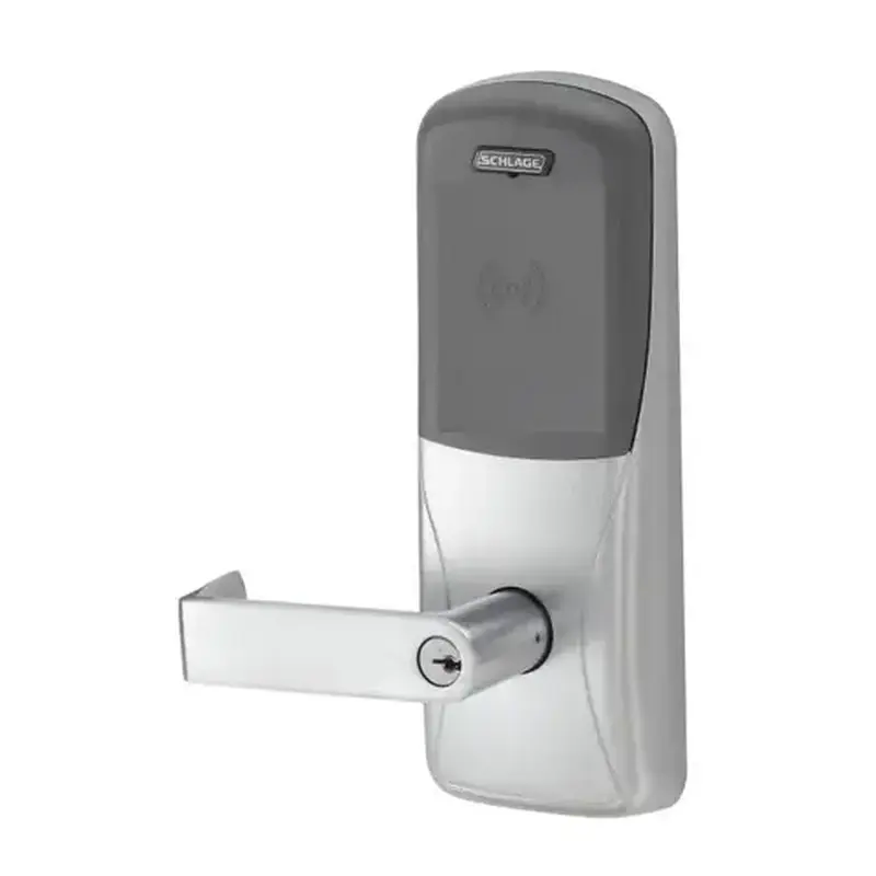 Schlage Electronics CO200CY70PRRHO626 Standalone Electronic Lock with Rights on Lock Cylindrical Classroom / Storeroom Proximity Rhodes Lever with 13247 Latch and 10025 Stike with C Keyway Satin Chrome Finish