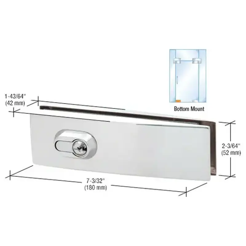 CRL CPL205PS Polished Stainless Steel Curved European Patch Door Lock