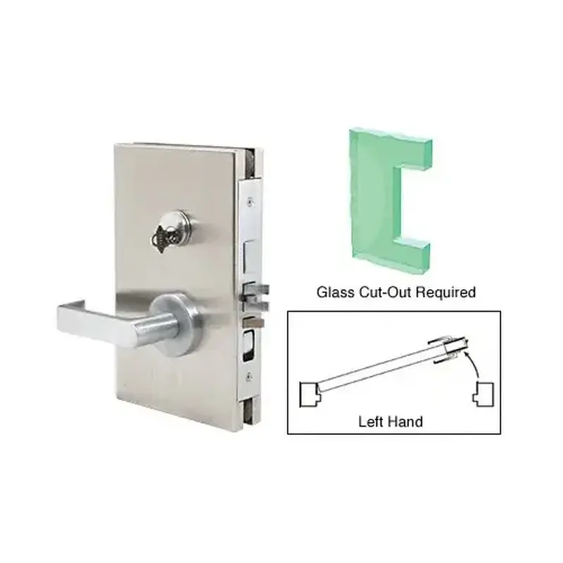 CRL DL610LEBS Brushed Stainless 6" x 10" LH Center Lock With Deadlatch in Entrance Lock Function