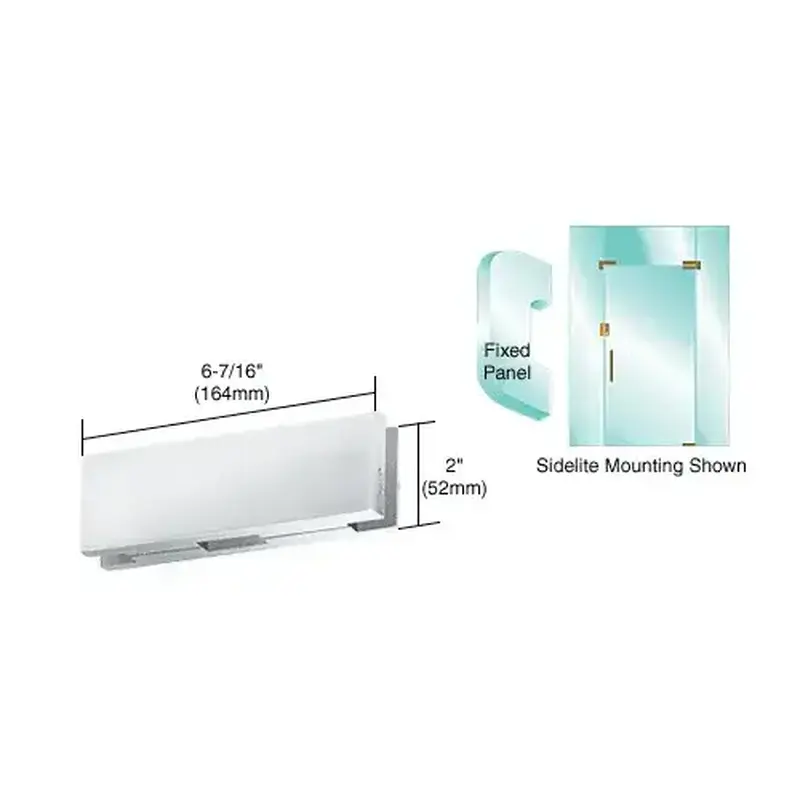 CRL EUR206PS Polished Stainless EUR Series Sidelite or Glass Door Mounted Keeper
