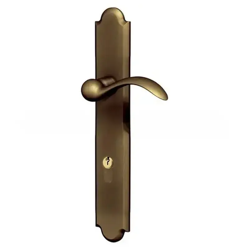 Baldwin MP016050ACT1X Boulder Multi Point Trim Keyed Entry with Turn Knob Configuration 1 Minus Lever Antique Brass Finish