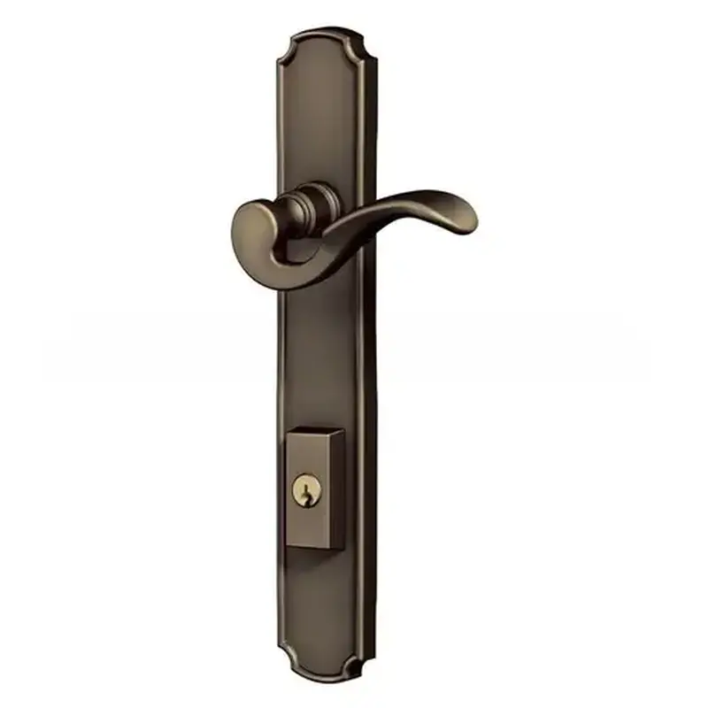 Baldwin MP002050ACT5X Bismark Multi Point Trim Keyed Entry with Turn Knob Configuration 5 Minus Lever Antique Brass Finish