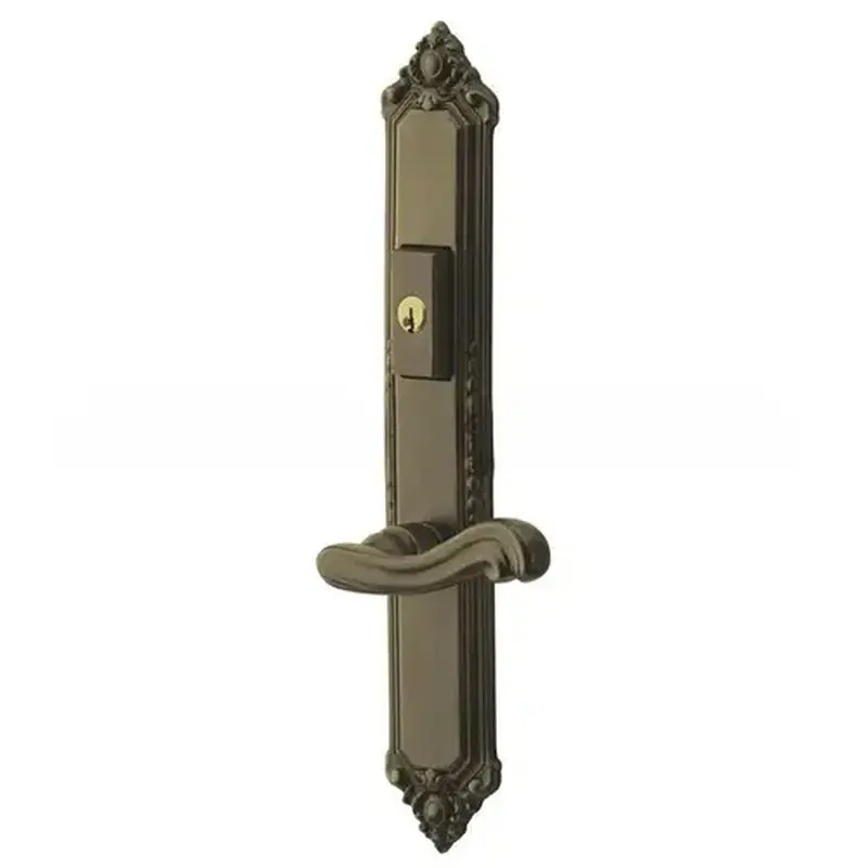 Baldwin MP003050ACT4X Kensington Multi Point Trim Keyed Entry with Turn Knob Configuration 4 Minus Lever Antique Brass Finish