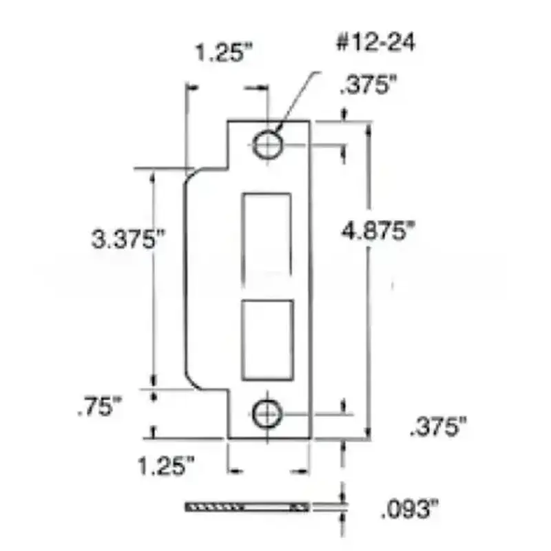 Baldwin 6043112R Right Hand ASA Strike For 2-3/4" Backset Latch, Deadbolt, Auxiliary Latch Venetian Bronze Finish