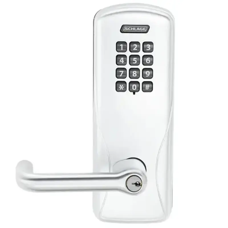Schlage Electronics CO100CY70KPTLR625PR Electric Cylindrical Lock Bright Chrome