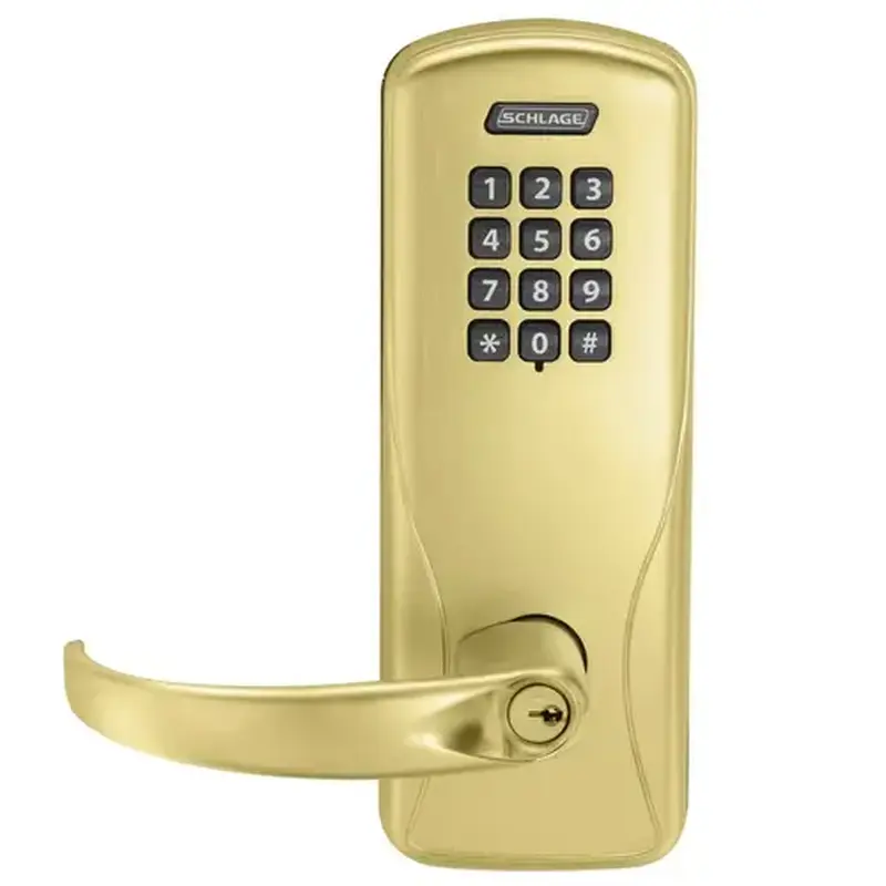 Schlage Electronics CO200MS50KPSPA606PR Electric Mortise Lock Satin Brass