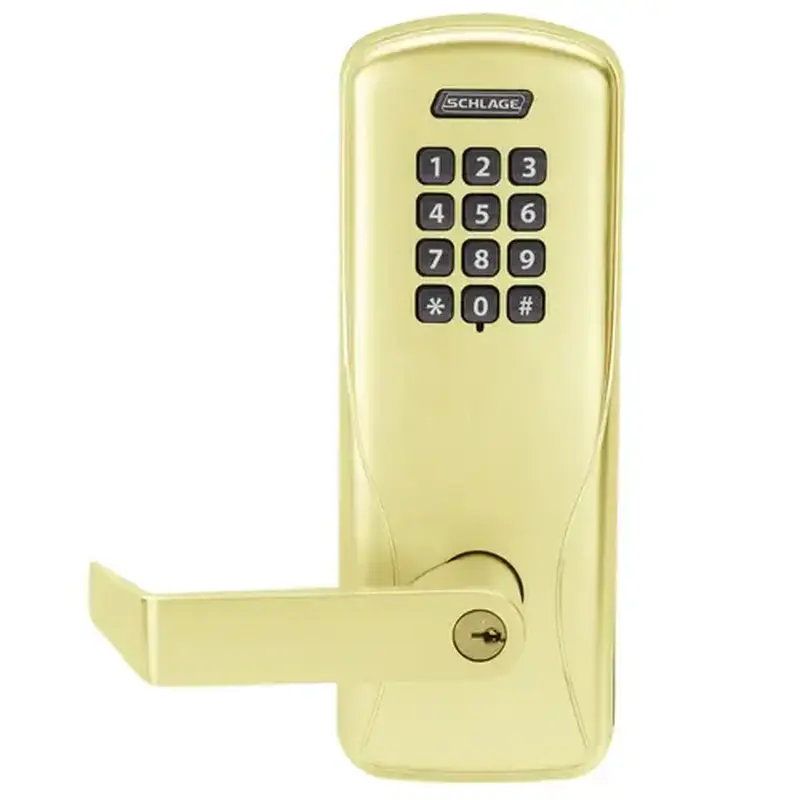 Schlage Electronics CO220CY75KPRHO605PR Electric Cylindrical Lock Bright Brass