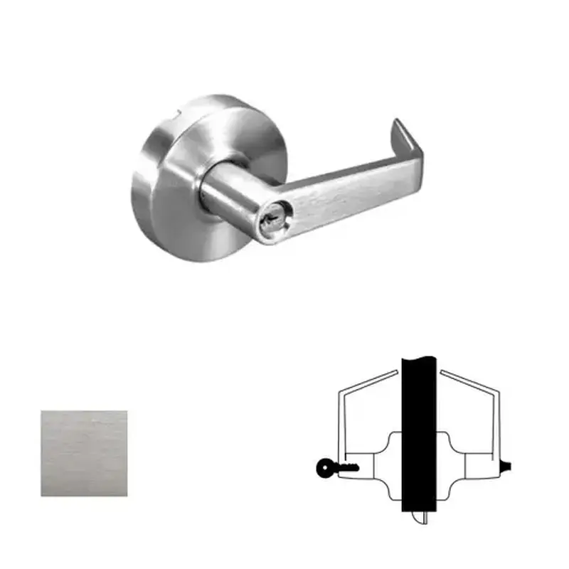 Yale Commercial AU4608LN626LC Classroom Augusta Lever Grade 2 Cylindrical Lock Less Cylinder Satin Chrome Finish