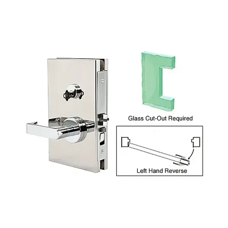 CRL DL611L0PS Polished Stainless 6" x 10" LHR Center Lock With Deadlatch in Office Function