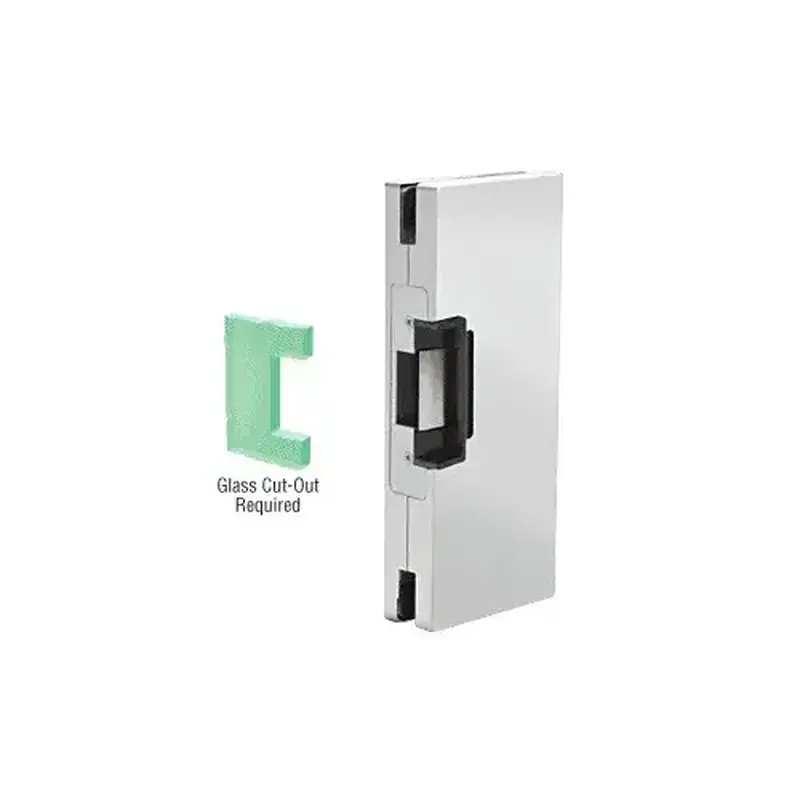 CRL DLER410SC Satin Anodized 4" x 10" RH/LHR Custom Center Lock Glass Keeper With Deadlatch Electric Strike