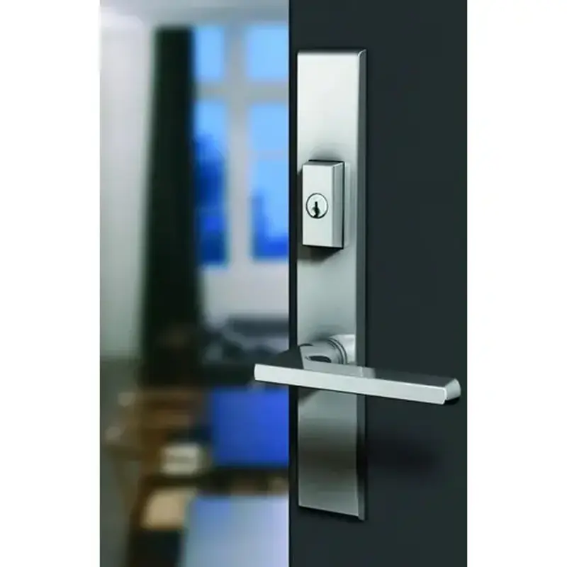 Baldwin MP013060ACT2 Lakeshore Multi Point Trim Keyed Entry with Turn Knob Configuration 2 Satin Brass with Brown Finish