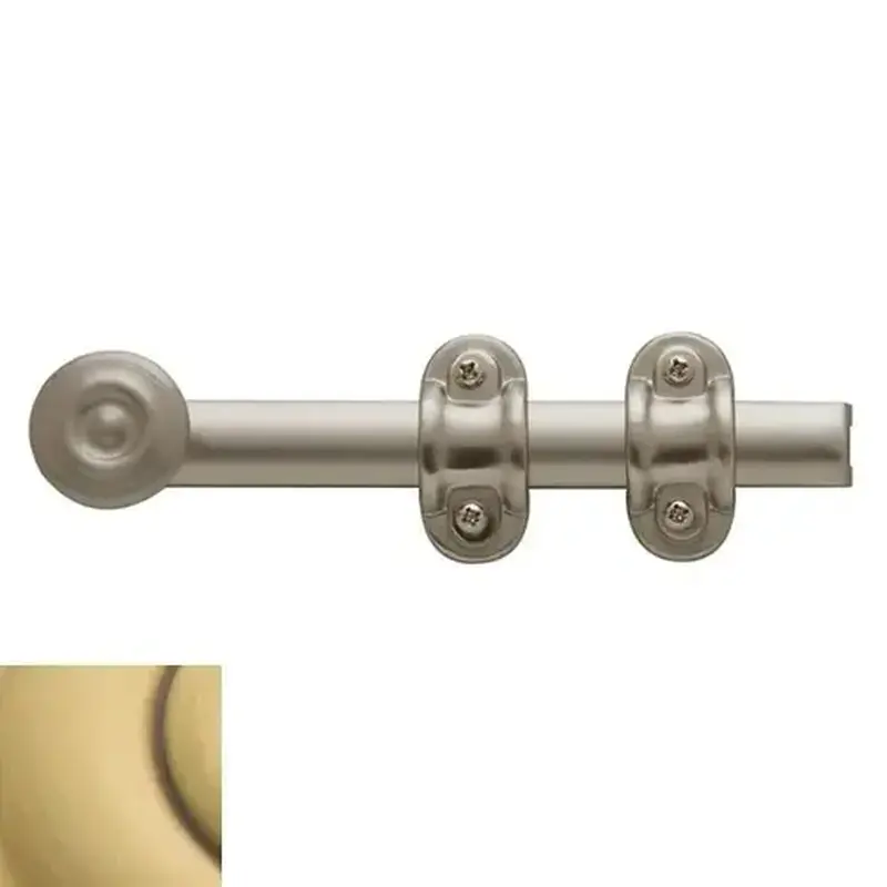 Baldwin 0379060 6" Ornamental Surface Bolt Satin Brass with Brown Finish