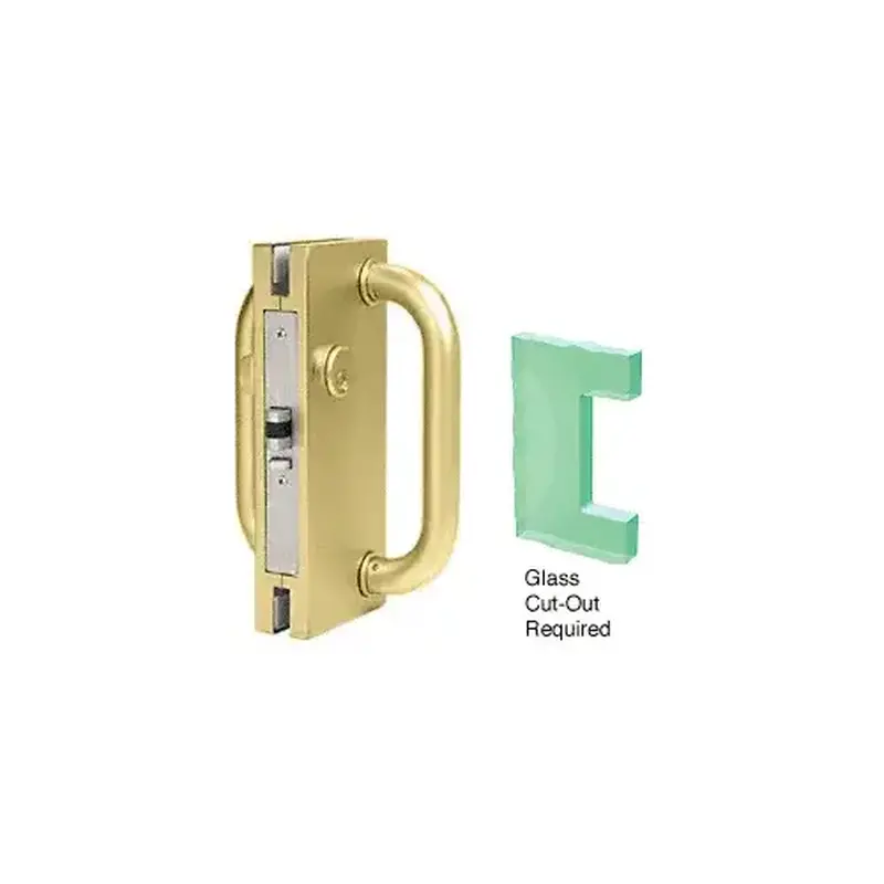 CRL DL410RPB Polished Brass 4" x 10" RH/LHR Center Lock with Deadlatch