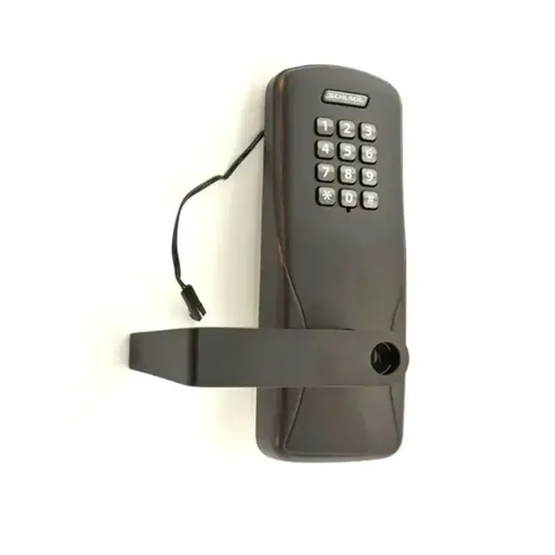 Schlage Electronics CO100CY70KPRHO643E Standalone Keypad Programmable Electronic Lock Cylindrical Classroom / Storeroom Keypad Rhodes Lever with 13247 Latch and 10025 Stike with C Keyway Aged Bronze Finish