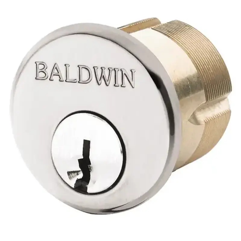 Baldwin 8325055 1-1/2" Mortise Cylinder Lifetime Bright Nickel Finish